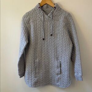 Orvis Quilted Gray Funnel Neck Pullover Small Cabincore Outdoor Layer